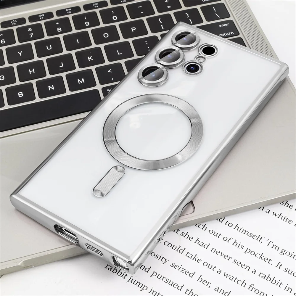 Luxury Transparent Plating Phone Case with MagSafe Magnetic Protection