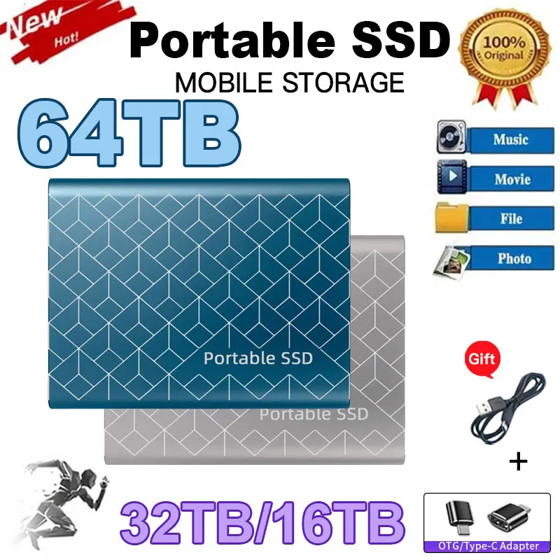 Originale Portatile Esterno Hard Drive1Tb 2Tb Mobile Solid State Drive Usb 3.1 Hard Disk Esterno Ssd Per Notebook Laptop Mac
