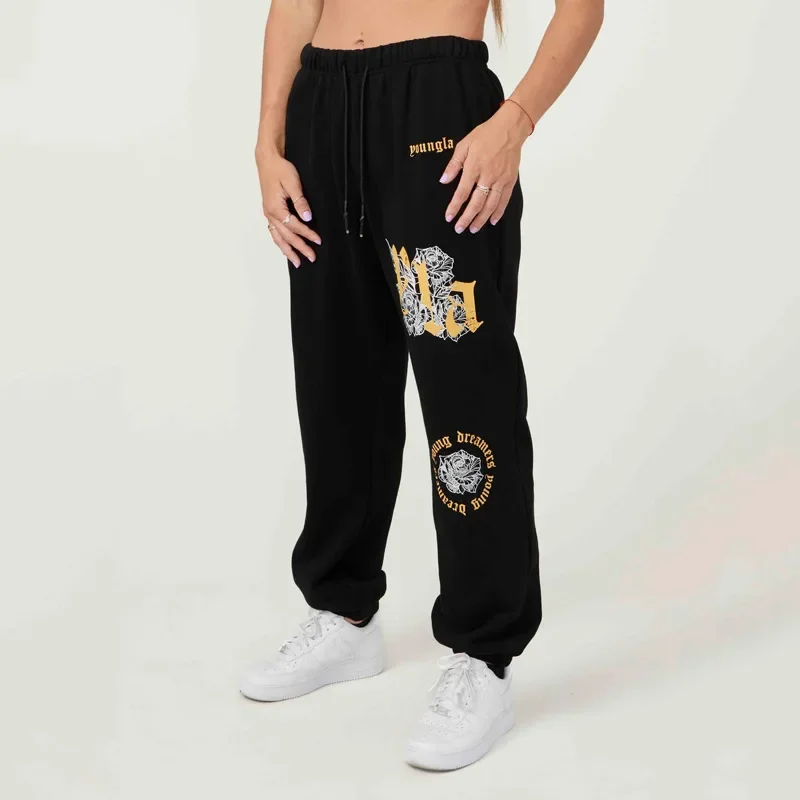 American Style man/woman Sweatpants Spring Autumn Jogger Sport Fitness Cotton Printed Casual trousers Mid Waist Drawstring Pants