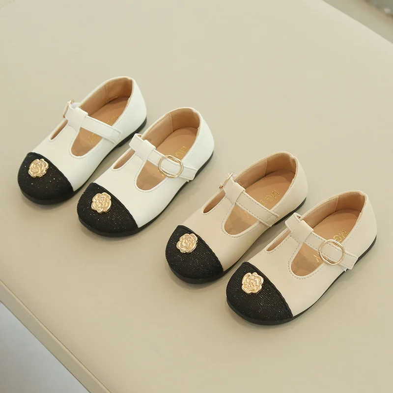 

New Girls T Strap Leather Shoes for Spring Summer Children Flats Kids Dress Shoes Baby Toddler Girl Flower Princess Shoes