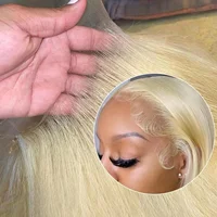 Perruque Lace Frontal Wig brésilienne naturelle, cheveux lisses, blond 613, 13x6, HD, 40 pouces, 13x4, Colode, pour femmes noires 3