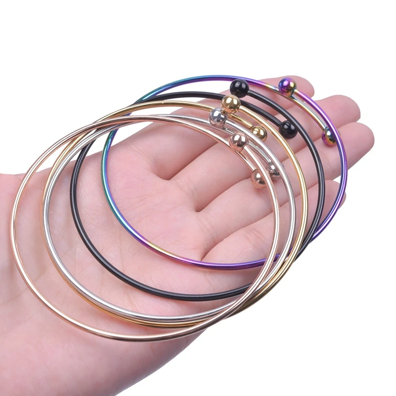 5PCS/lot Adjustable Stainless Steel Wire Cuff Bangles Making Charms Simple DIY Jewelry Making Bracelet Accessories Women Gifts 4