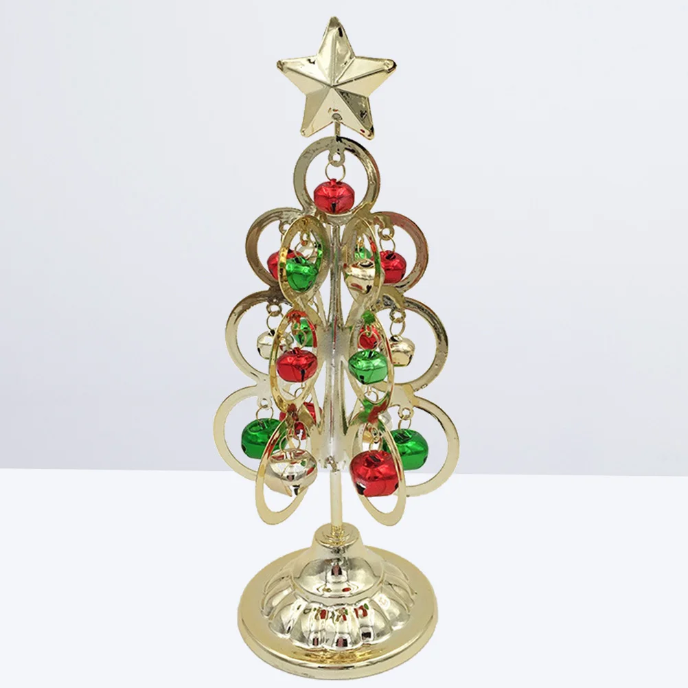 

Mini Iron Christmas Tree Desktop Ornaments Christmas Decoration Supplies (Golden)