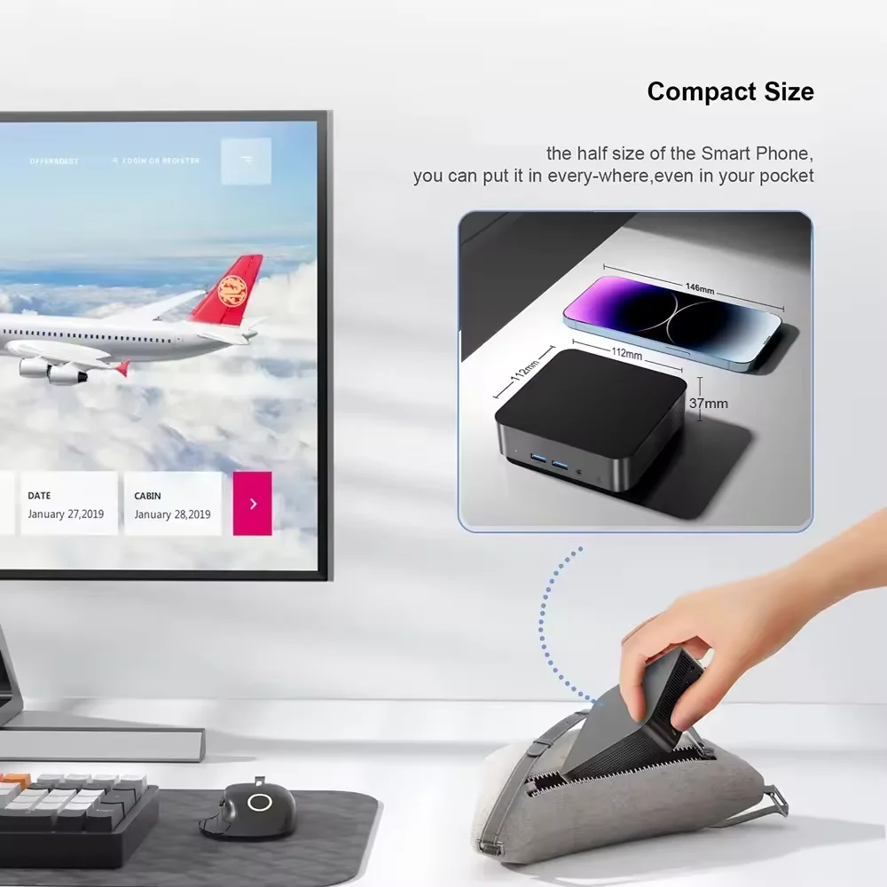 미니 PC N150 윈도우 11 프로 포켓 컴퓨터 16GB 32GB 램 1TB 2TB SSD 미니 PC 컴퓨터 Wifi6 BT5.2 사무용 학습용 게이머용 데스크탑 PC