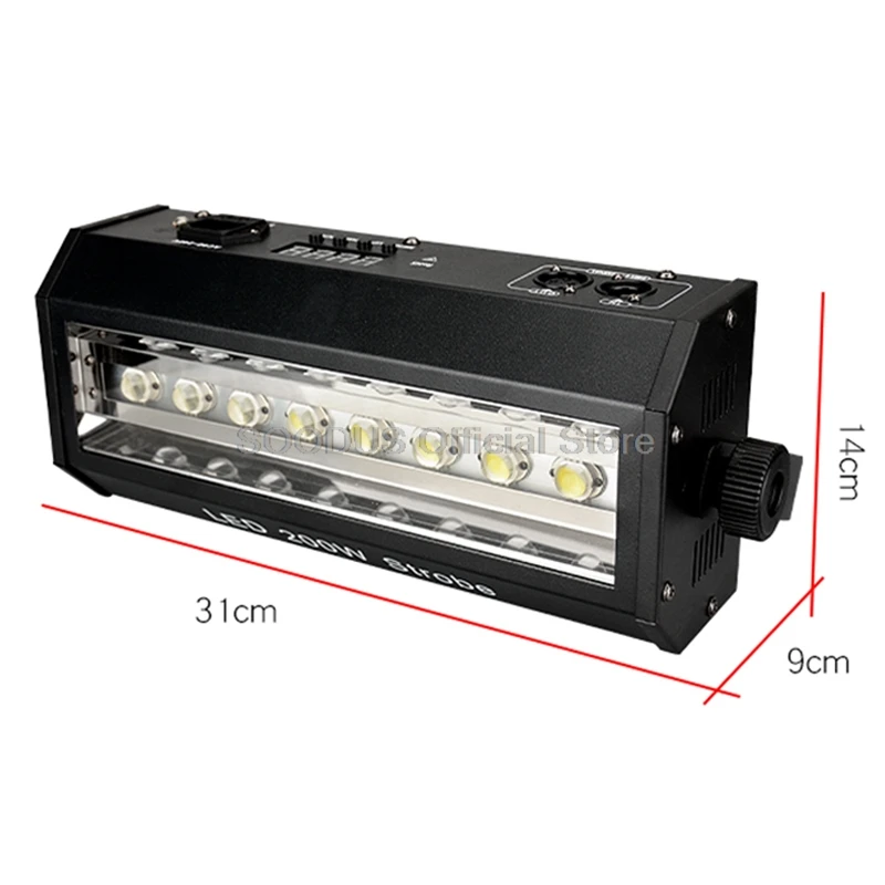 200W LED Strobe Light High-Powered Flashing Stage Lighting with Sound Control DMX512 Flash Strobe Lighting for DJ Club Party Bar