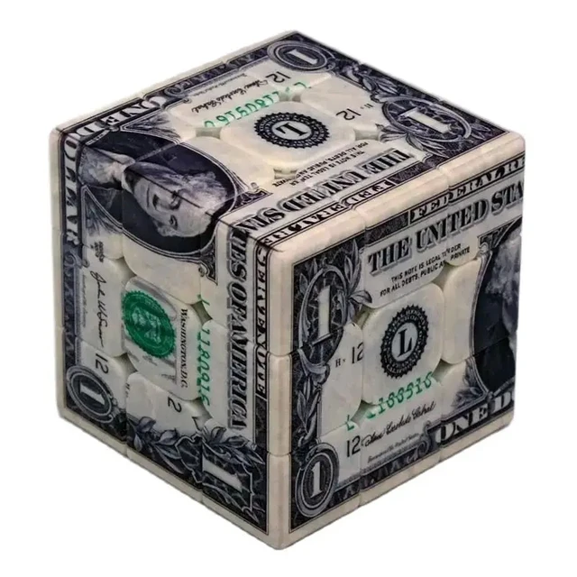 Creative 1&100 US Dollar Magic Cube Pattern Printing Professional Puzzle Speed Cube Education Children Adult Gifts Toys 6