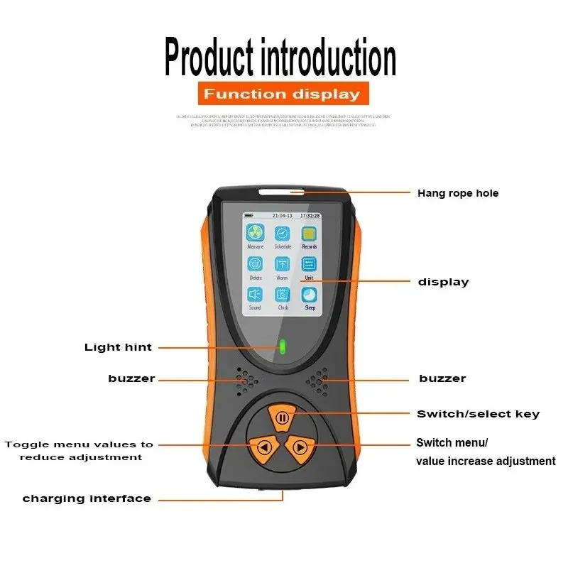Radiation Detector HFS-10 High-Sensitivity Dose Alarm X &Beta; &Gamma; Rays Nuclear Radiation Detector 0.05uSv-50mSv Geiger Counter with Alarm Function radiation detector,geiger counter