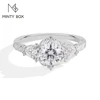 MINTYBOX S925 Sterling Silver 6.5mm Moissanite Engagement Ring for Women Flower Lab Diamond Rings 18K Plated Wedding Jewelry 1