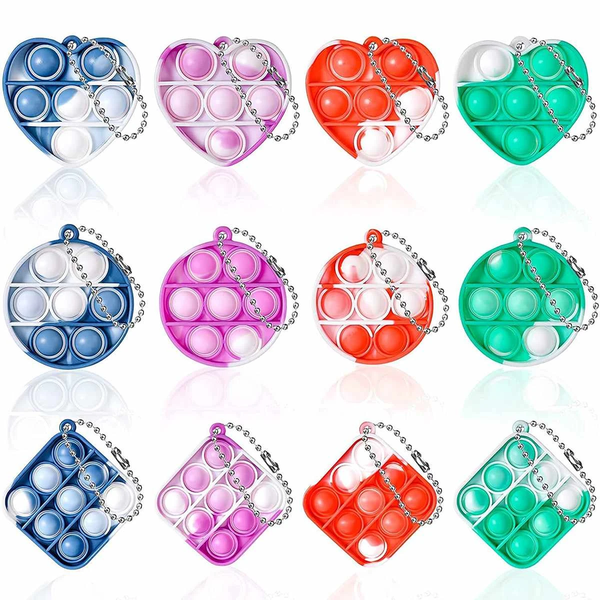6/12Pcs Fidget Reliver Stress Toy Rainbow Push Bubble Antistress Toys Adults & Children Sensory Toys to Relieve Autism squishy mesh ball