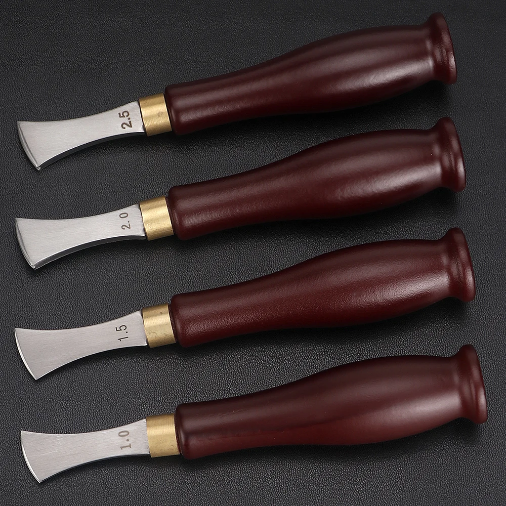 Leather Craft Tool QJH Leather Edge Creaser Line Marker Groover Trimmer With Alcohol Lamp Stainless Steel Wood Handle Creasing Tool 1.0/1.5/2/2.5mm