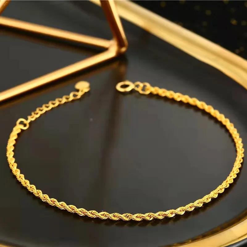 MIQIAO Изящные Ювелирные изделия реальное золото 18K фотоэлемент твердая веревочная