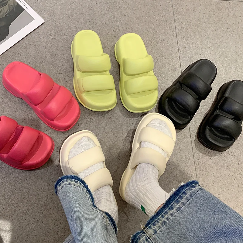2023 Slippers New EVA Couple Home Outdoor Slipper Summer Beach Unisex Bedroom Shoes Ladies Flip Flops Thick Bottom Sandal