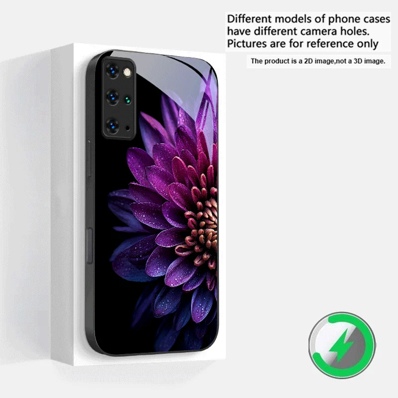 Purple Rose Floral Magsafe Glass Phone Case