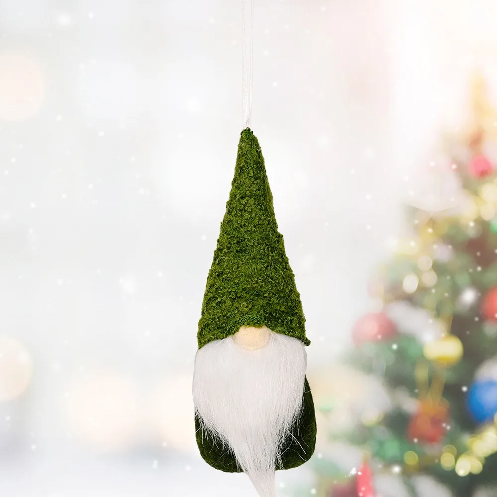 Muñeco elfo gnomo navideño, adorno colgante para árbol de Navidad, muñeco de lana tejido, decoración para el hogar de Halloween y Año Nuevo 2024, Navidad