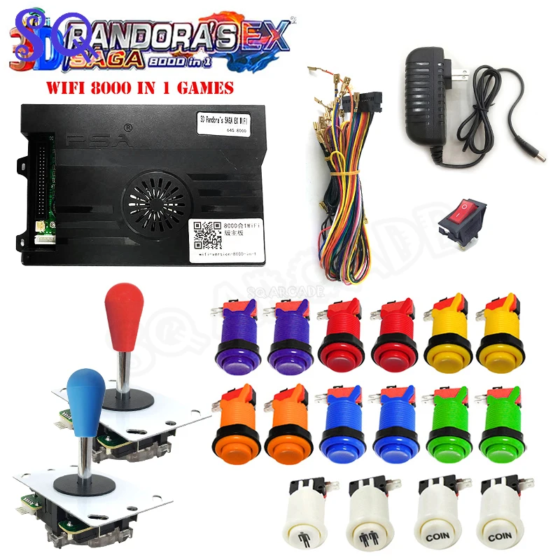 Pandora 3D Saga Box Ex2 8000 In 1 Kit Fai Da Te Per 2 Giocatori Arcade Game Tekken 6 Console Cabinet 8 Way Joystick Switch Pulsante Happ