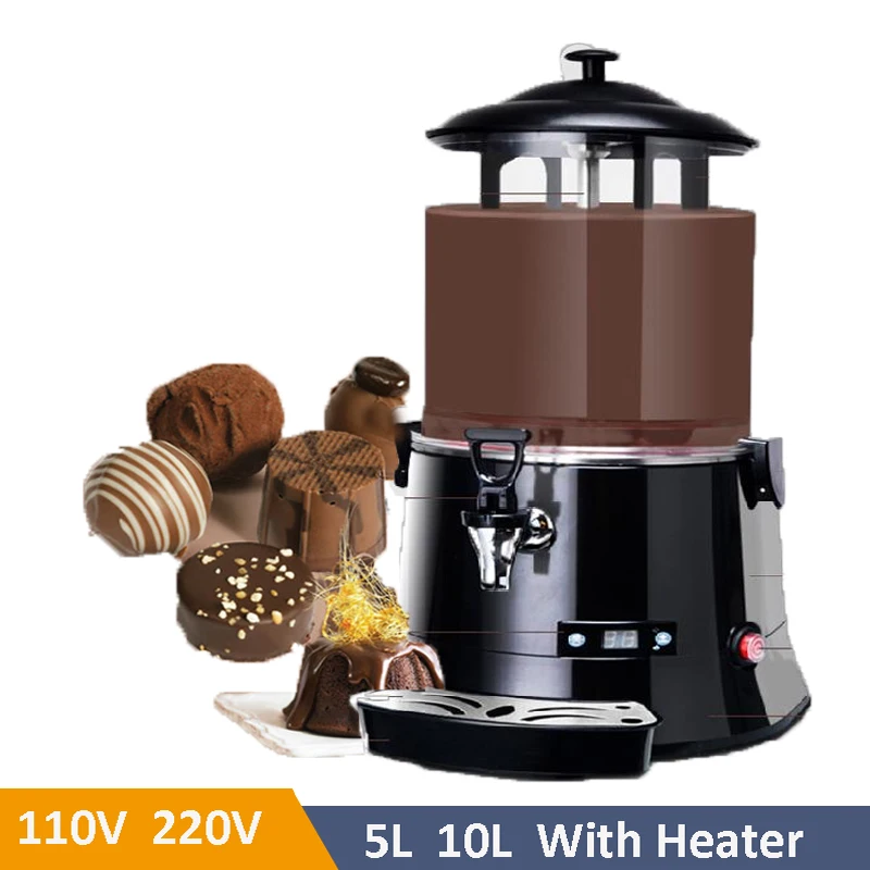 110/220v Hot Chocolate Machine,Commercial Chocolate Beverage Dispenser  5l/10 40w Liter Hot Chocolate Maker & Milk Frother Beverage Dispenser  Machine