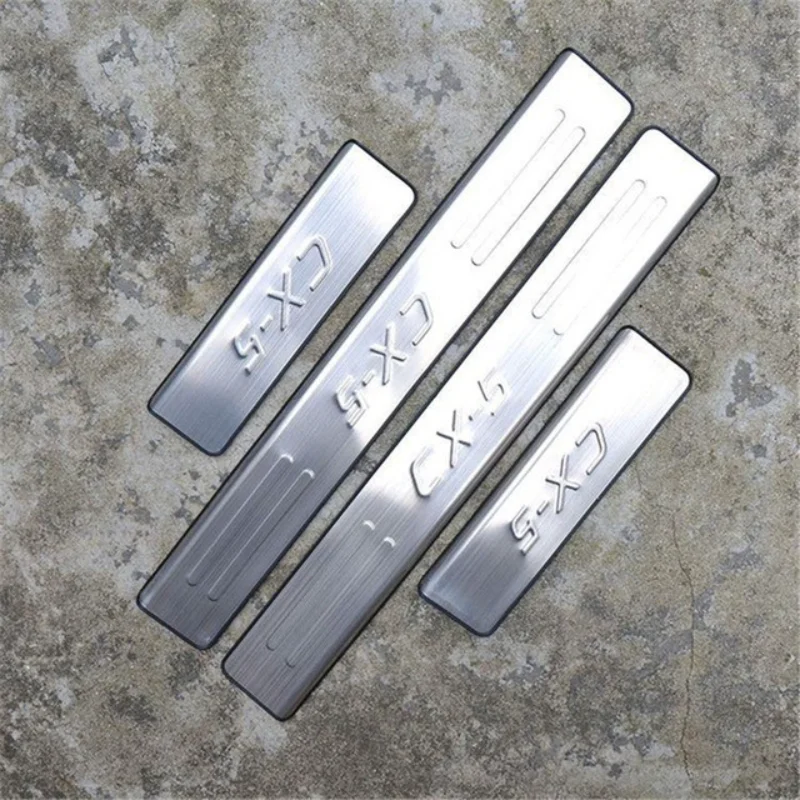 

High Quality Stainless Steel Scuff Plate Door Sill Trim For Mazda CX-5 CX5 2013 2014 2015 2016 Car-styling Anti-Rub Protection