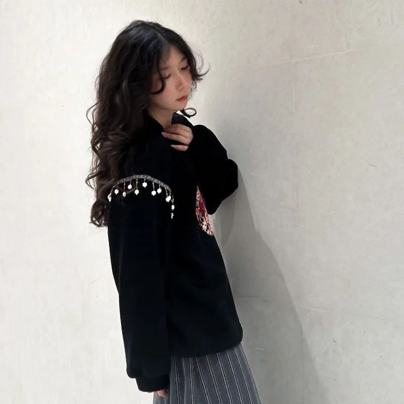 Women's Autumn Winter New Fashionable Elegant Round Neck Pullover Long Sleeved Hoodie Casual Versatile Stylish Comfortable Tops