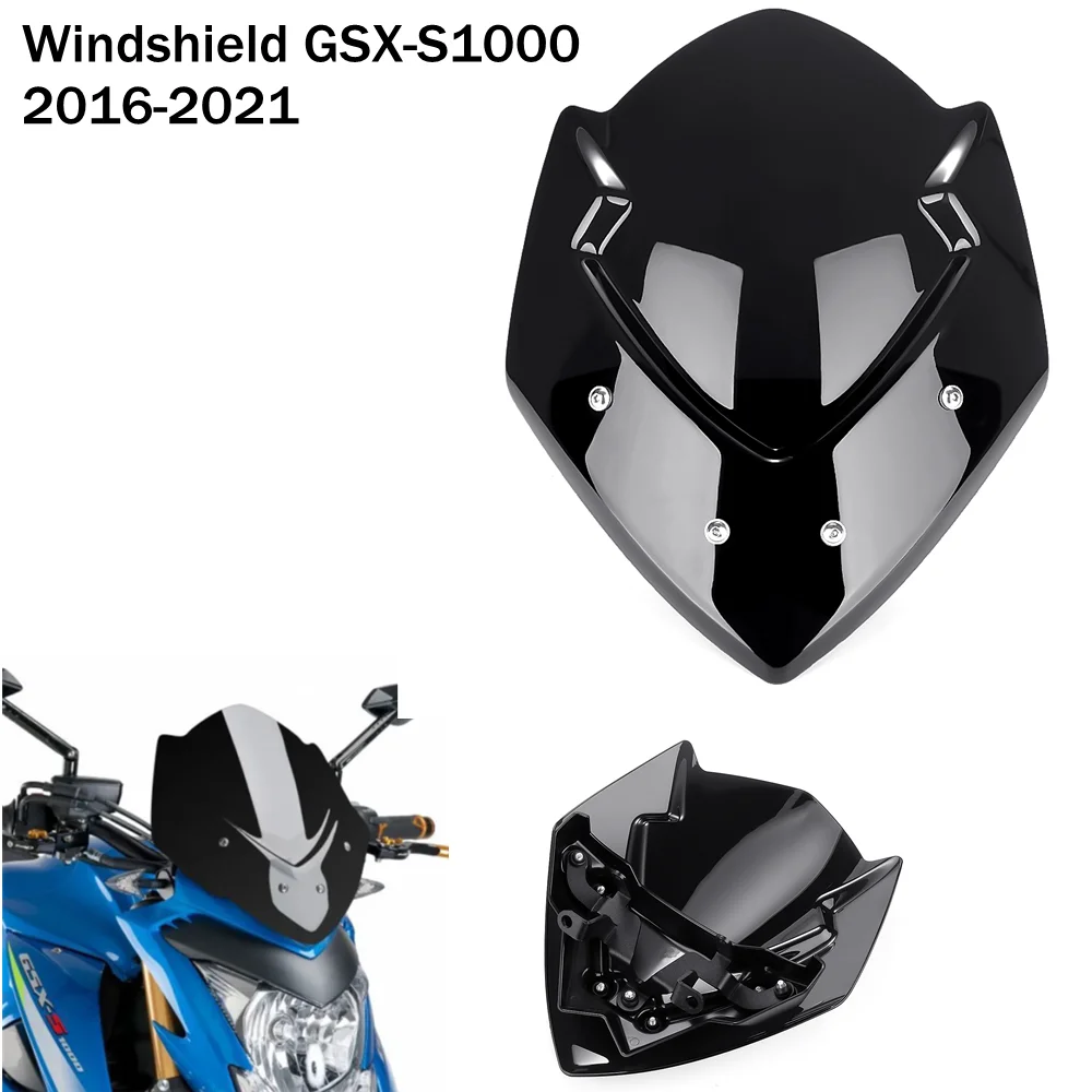 

GSXS 1000 Windscreen Windshield For Suzuki GSX-S1000 GSXS1000 GSXS GSX-S 1000 2016- 2021 2020 Motorcycle Wind Deflector Black
