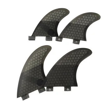 UPSURF FCS Quad Fins M + GL Surfboasrd pinne per Surf stabilizzatore Surf Quad Fins pinne da Surf a nido d'ape 4 pezzi Set grigio