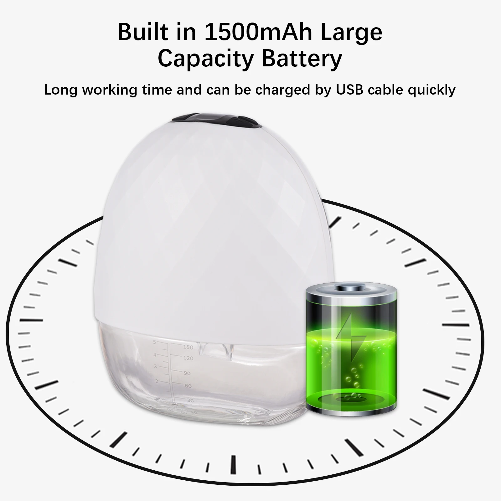 1/2PC Wearable Breast Pump Hands Free Electric Breast Pump for Breastfeeding Low Noise with 150ml Milk Collector for Home Travel 5