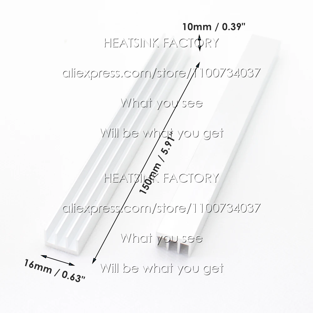 실버 긴 알루미늄 방열판, 전자 IC 칩용 냉각 라디에이터, AMD CPU LED 쿨러, 방열, 150x16x10mm