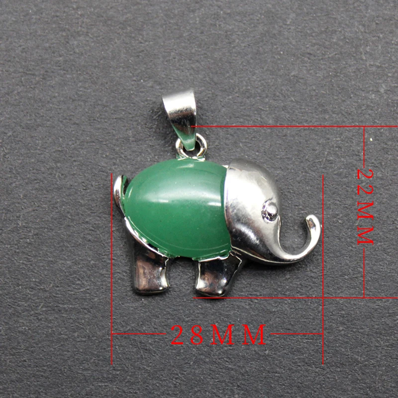 10pcs Natural Crystal Stone Pendants Necklaces Elephant Animal Reiki Jewelry for Women Girls Lovely Small Pendant Diy earrings 3