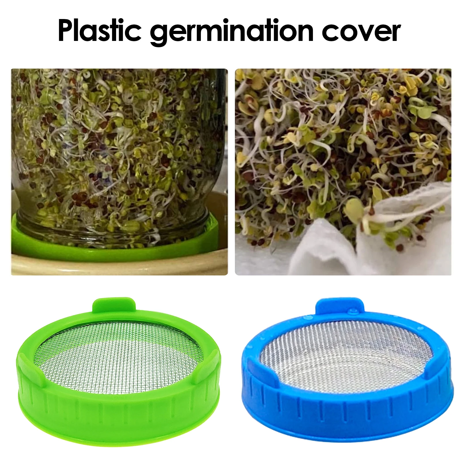 Sprouting Lids With Stainless Steel Screen For Wide Mouth Mason Jars Germination Kit Sprout Maker Seedling Tray For Bean Sprouts seedling nursery bags,hydroponic germination tray,hydroponic gardening kit,sprouting jars kit,seedling box