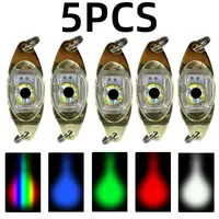 5PC LED Fishing Lures Flash Lamp Artificial Bait Deep Drop Underwater Eye Shape Flasher Diamond Lights Spoon Fishing Accessories 1