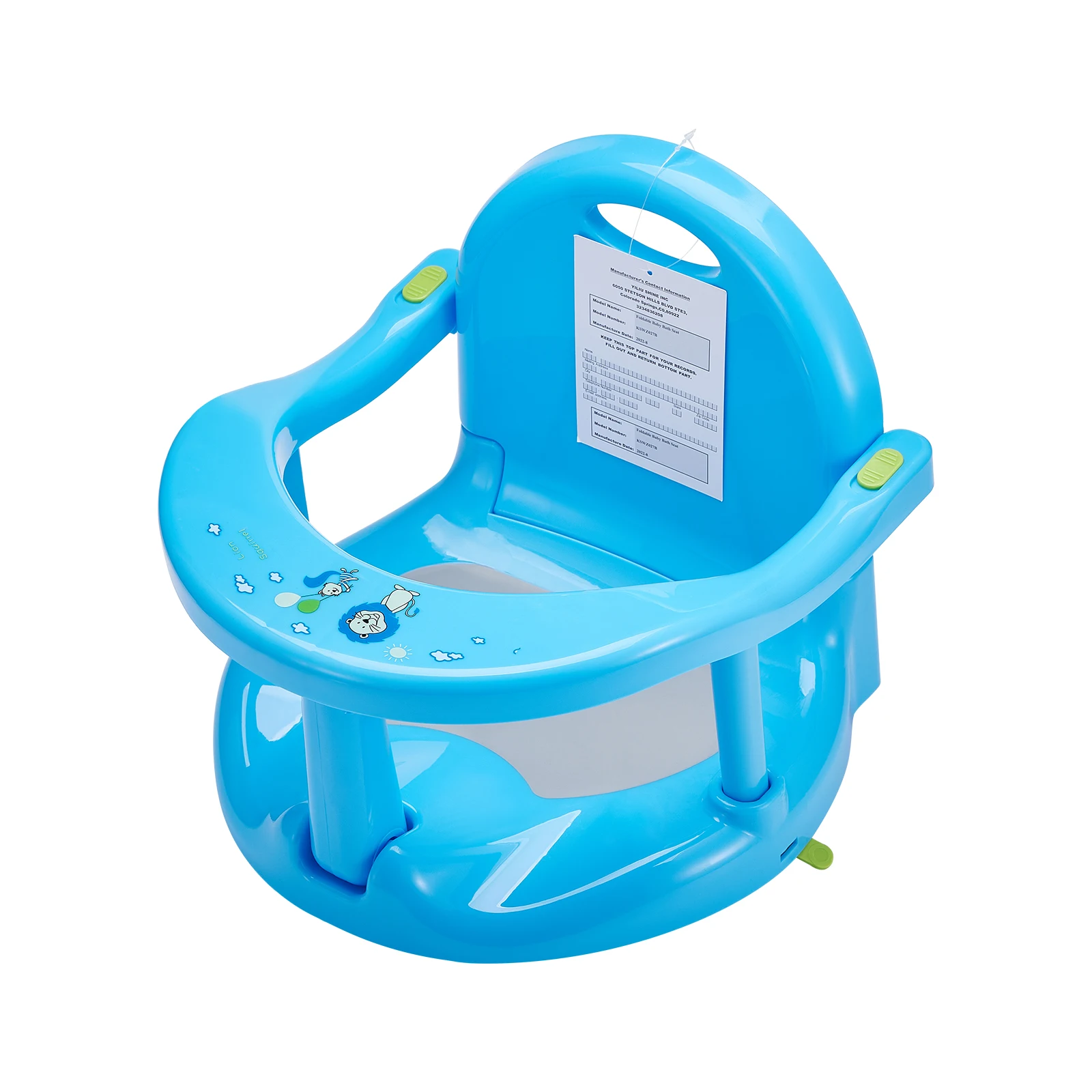 Baby Foldable Bath Seat for Tub Sit Up, Infant Toddler Bathtub Seat, Safety Baby Shower Chair Bath Tub Seater with Suction Cups
