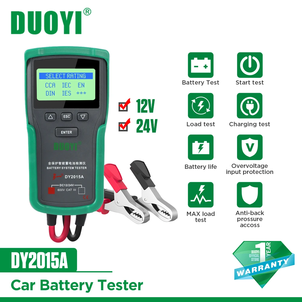 Testeur de capacité de batterie 12V/24V, affichage numérique, testeur de  résistance interne de batterie de voiture, détecteur de système pour  Batteries de voiture - AliExpress