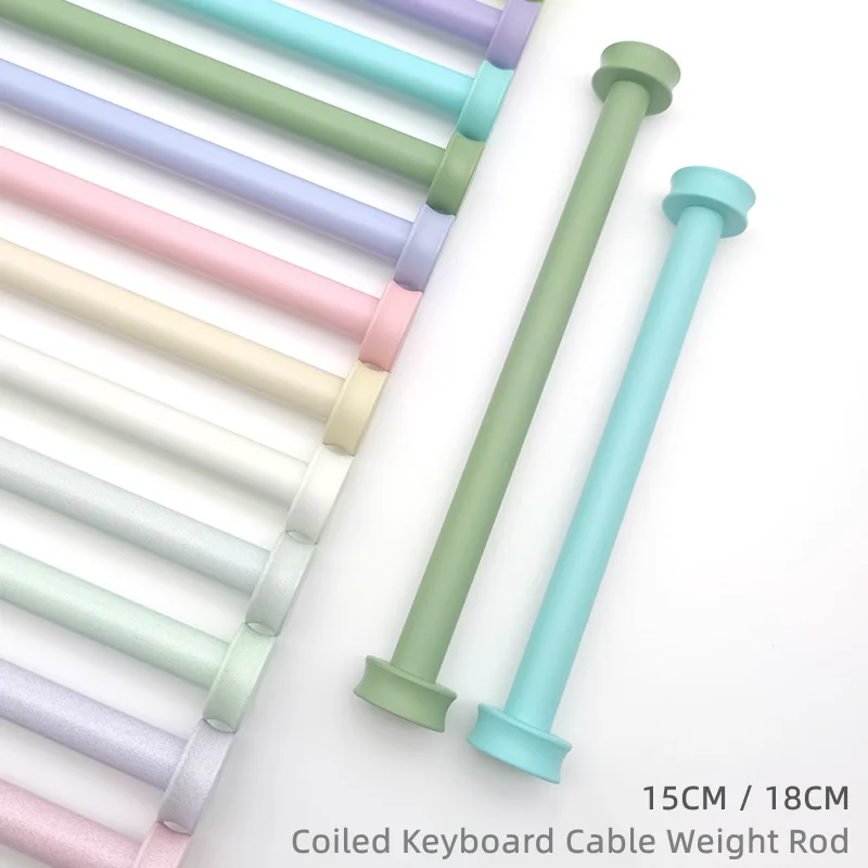 Coiled Keyboard Cabo Peso Rod Reel Cabo Organizer Winder Proteção Enrolamento Fixo Rod Color Spraying Management Pole 15 cm 18cm