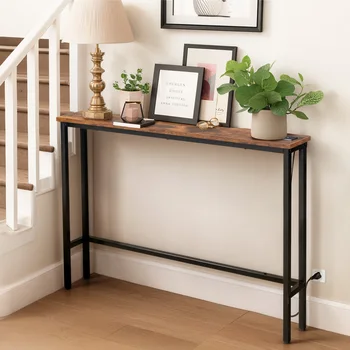 Narrow Console Table with Charging Station 1