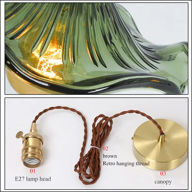 Nordic Chandelier Living Room Pendant Lights Flower Shaped Glass Lampshades Led Lamp Dining Table Lighting Bedroom Decoration - Image 6