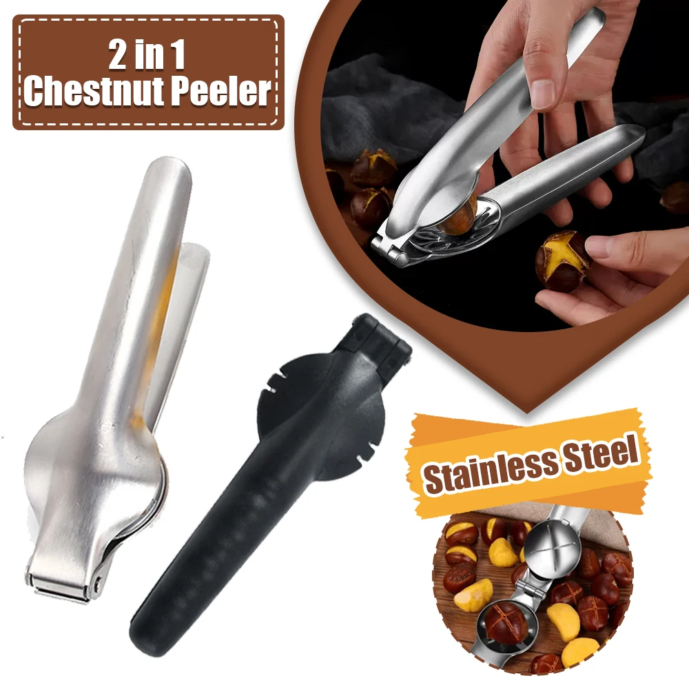 Chestnut Clip Nutcracker Opener Nuts Peeler Shelling Walnut Cracker Sheller Stainless Steel/Plastic Kitchen Pliers Accessories nut sheller