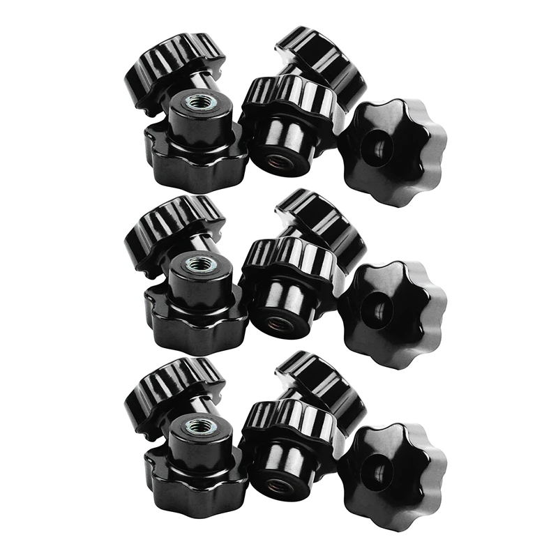 

15 Pieces Black Star Grip Knobs, Female Thread Diameter 8Mm, Head Diameter 40Mm