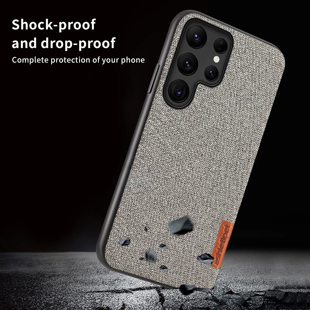 Fabric Canvas Phone Case for Samsung Galaxy S23 S22 Ultra S21 Plus S20 FE A54 5G 360 Full Protective Back Cover