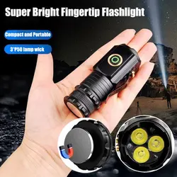 3LED Ultra Strong Light Torch Aluminum Alloy Mini EDC Flashlight Bright Camping Hiking Flashlights with Pen Clip and Tail Magnet