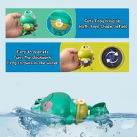 Wind-Up Swimming Frog Bath Toys for Toddlers, No Battery Mold-Free ABS Montessori Water Toy for Kids 4