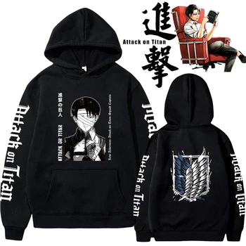 Attack on Titan 애니메이션 후드티, 2023 풀오버 스웻셔츠, Levi Ackerman 그래픽 프린트 상의, 캐주얼 힙합 스트리트웨어, 핫 세일