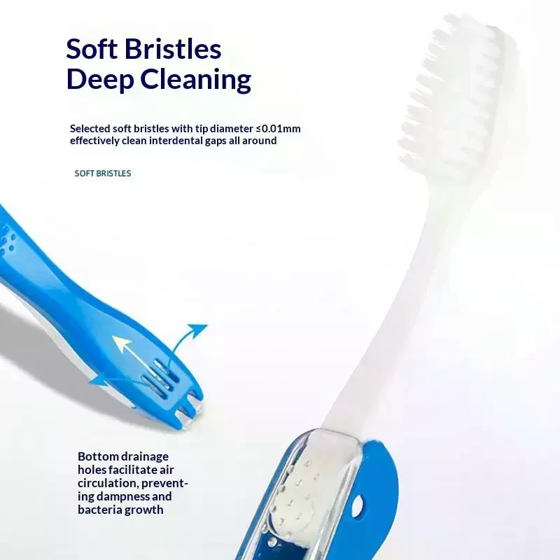 위생 구강 휴대용 일회용 접이식 여행 캠핑 칫솔 부드러운 칫솔모 치아 세척 도구 접이식 칫솔