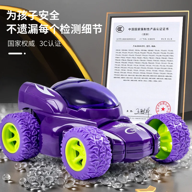 RC Stunt Spinning Toy Car para crianças, puxar para trás, rotação