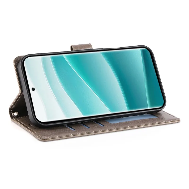 Elegant Embossed Leather Flip Phone Case with Wallet and Card Slot
