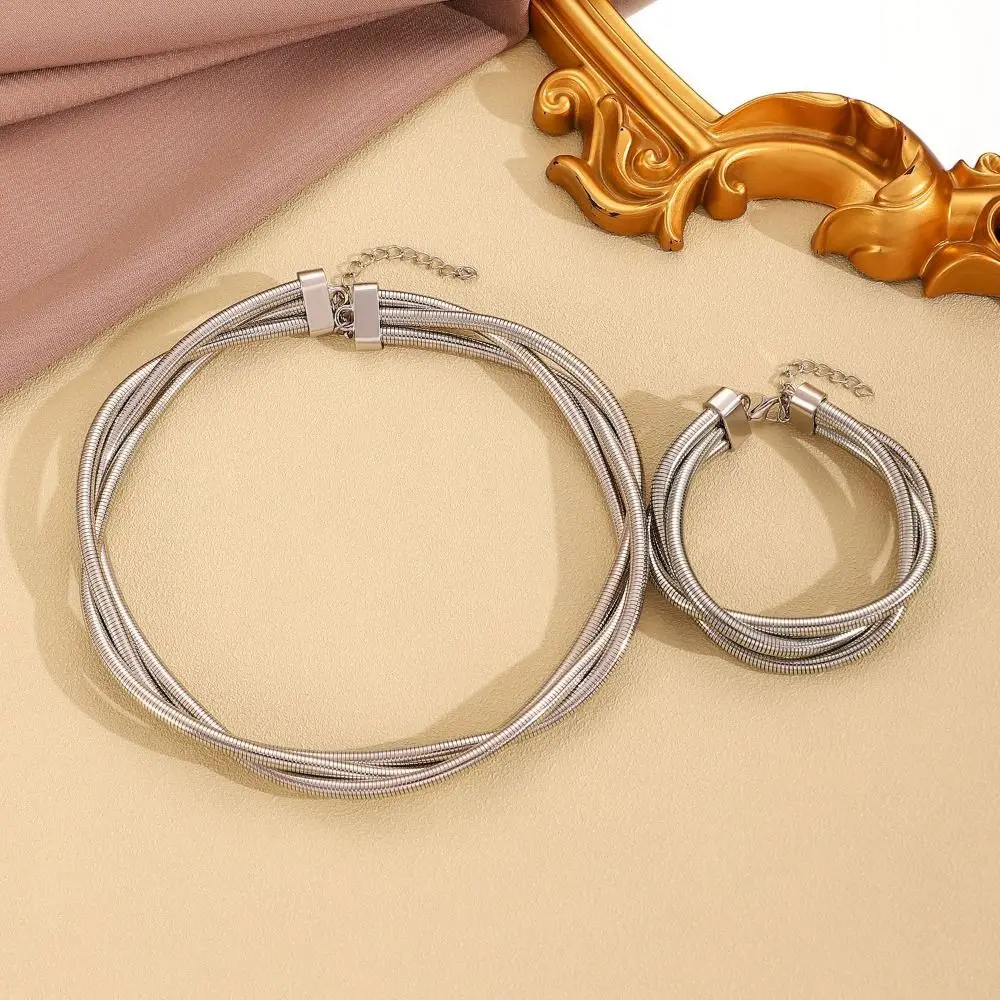 Gold Color Alloy Snake Chain Punk Bangle Bracelet