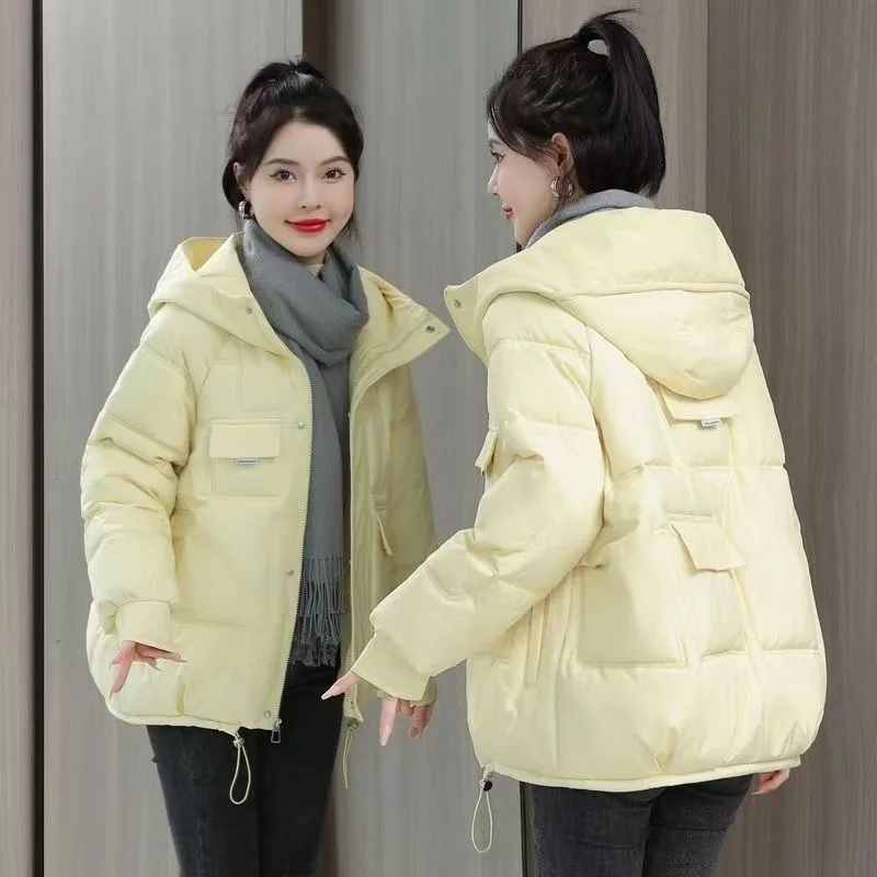 

2023 New Women Down Cotton Coat Winter Jacket Female Short Fashion Parkas Loose Given To Philandering Outwear Hooded Overcoat