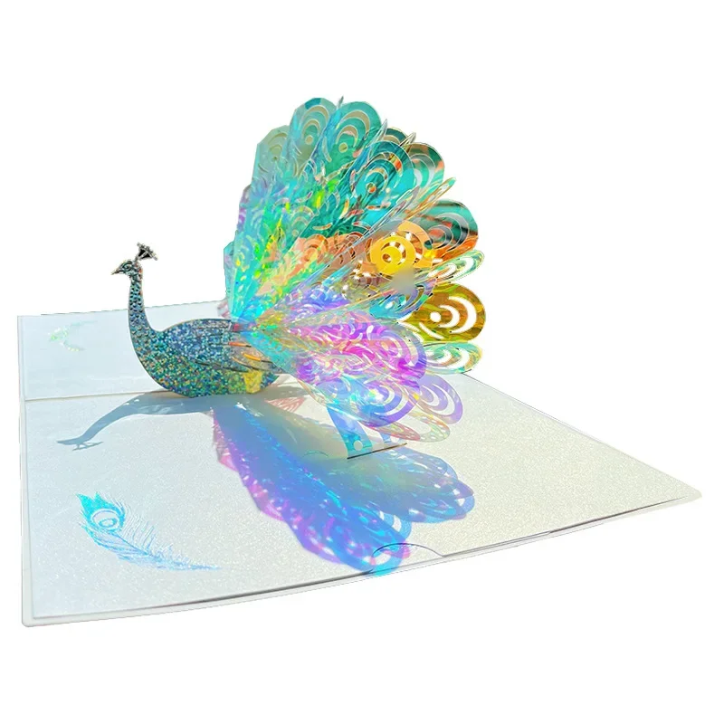 3D Peacock Birthday Christmas Card Pop-up Greeting Cards Postcard Party Wedding Invitation Decorations Creative Girl Gift greeting cards