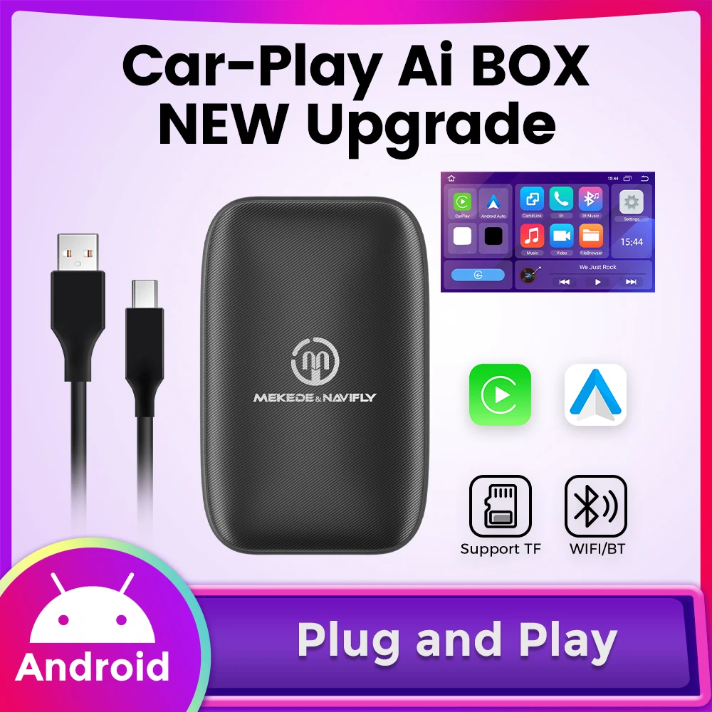 

2023 Новый Android Ai Box беспроводной Carplay Wierless Android авто для универсального автомобиля для KIA BENZ BMW Audi Hundai Netflix YouTube SD