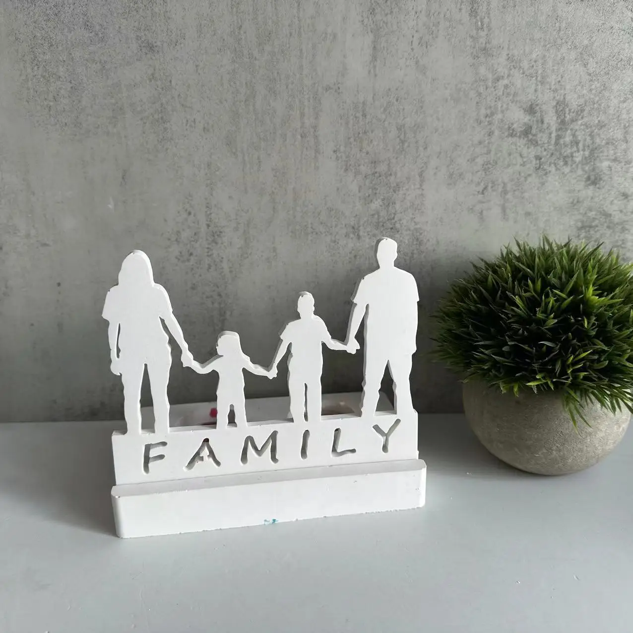 

Семейный держатель, силиконовая форма «сделай сам», семейство из четырех гипсовых подсвечников, форма для смолы, 3D теплое ремесло, фестиваль, домашний декор