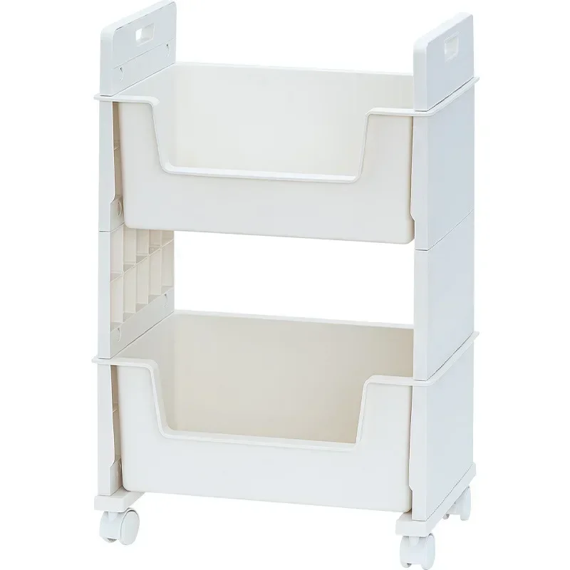 내구성이 뛰어난 책가방 보관 랙 이동식 소형 카트 책 보관 랙 이중층 보관 랙 테이블 아래 보관 랙
