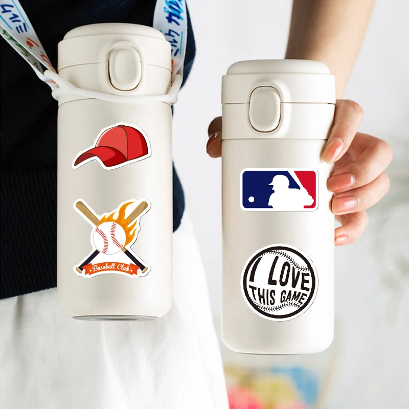 100PCS Baseball Stickers Pack – Waterproof Vinyl Decals For Helmets, Bottles, Gifts For Fans